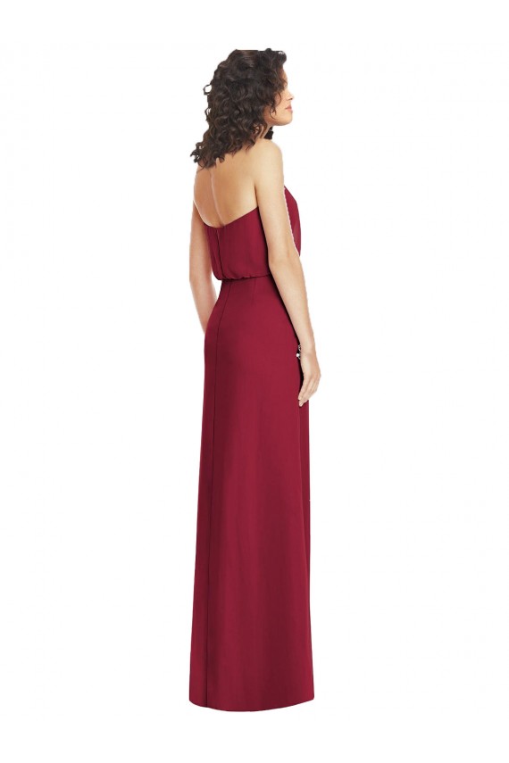 Discount Full Length Lux Chiffon Blouson Bodice Bridesmaid Dress