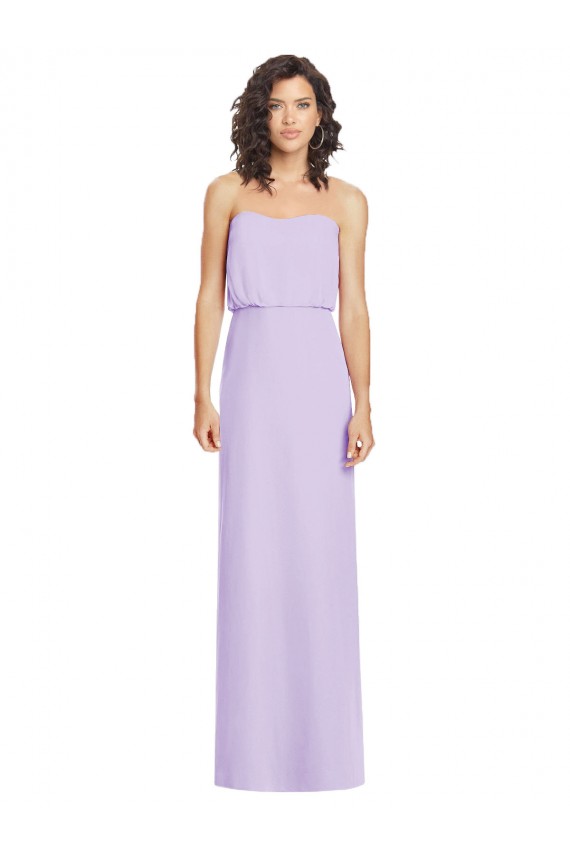 Discount Full Length Lux Chiffon Blouson Bodice Bridesmaid Dress