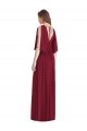 Discount Split Sleeves Backless Chiffon Maxi Bridesmaid Dress