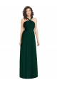 Discount Draped Halter Neck Long Chiffon Bridesmaid Dress with Low Back