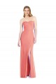 Discount Strapless Chiffon Trumpet Bridesmaid Dress with Front Slit