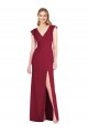Discount Ruffled Sleeves Mermaid Chiffon Bridesmaid Dress with Front Slit