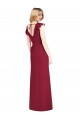 Discount Ruffled Sleeves Mermaid Chiffon Bridesmaid Dress with Front Slit