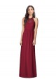 Discount Halter Neck Full-Length Shirred Chiffon Bridesmaid Dress
