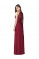 Discount Halter Neck Full-Length Shirred Chiffon Bridesmaid Dress