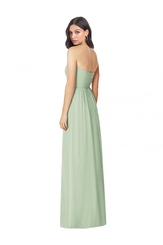Discount Strapless Sweetheart All-Over Shirring Chiffon Bridesmaid Dress