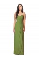 Discount Side Front Slit Draped Strapless Chiffon Bridesmaid Dress