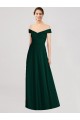 Discount Full length Off the Shoulder Chiffon Bridesmaid Dress