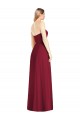 Discount Strapless Notch Chiffon Maxi Bridesmaid Dress