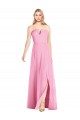 Discount Strapless Notch Chiffon Maxi Bridesmaid Dress