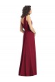 Discount Draped V-Neck Long Sleeveless Chiffon Bridesmaid Dress