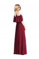 Discount Spaghetti Straps V-Neck Chiffon Bridesmaid Dress with Sash Tie