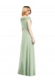 Discount Draped Off the Shoulder Lux Chiffon Bridesmaid Dress