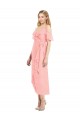 Discount Cocktail Wrap Chiffon Bridesmaid Dress with Fluttering Ruffles