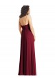 Discount V-Neck Low Back Maxi Formal Wrap Chiffon Bridesmaid Dress
