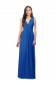 Discount Draped V-Neck Shirred Chiffon Maxi Bridesmaid Dress