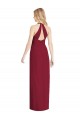 Discount V-Neck Halter Chiffon Maxi Formal Bridesmaid Dress Open Back