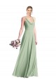 Discount Cowl Neck Criss Cross Back Chiffon Maxi Bridesmaid Dress