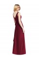 Discount Sleeveless V-Neck Chiffon Wrap Bridesmaid Dress