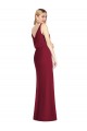 Discount Blouson Bodice Chiffon Bridesmaid Dress with Front Slit