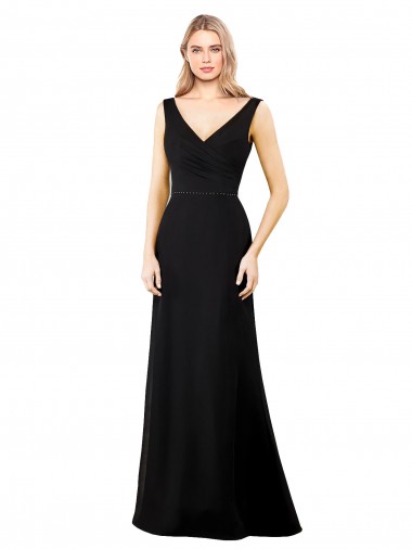 Discount V-Neckline Chiffon Bridesmaid Dress / Prom Dress with Draped Bodice