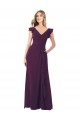 Discount Ruffle Cap Sleeves Long Chiffon Bridesmaid Dress
