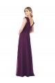Discount Ruffle Cap Sleeves Long Chiffon Bridesmaid Dress