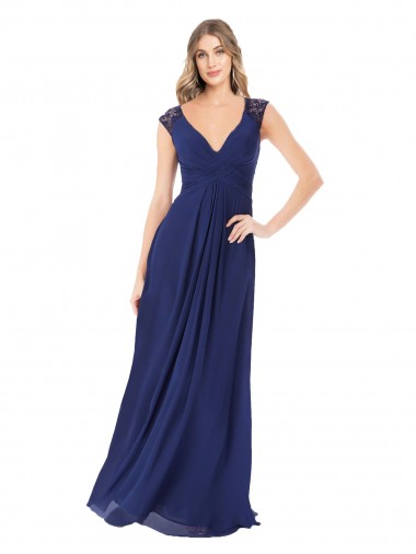 Discount Embroidered Keyhole Back Chiffon Bridesmaid Dress