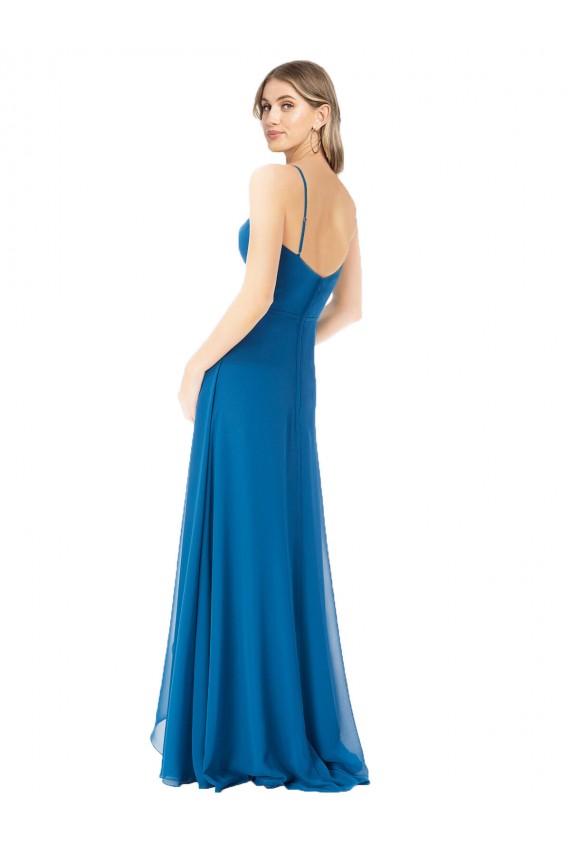 Discount Simple Sweetheart Chiffon Bridesmaid Dress with Cascading Overlay