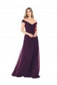 Discount Classic Off the Shoulder Draped Chiffon Bridesmaid Dress