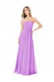 Discount Draped Strapless Floor Length Chiffon Bridesmaid Dress