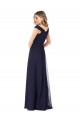 Discount Off the Shoulder Classic Chiffon Bridesmaid Dress with Draped Bodice