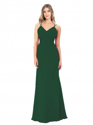 Discount Criss Cross Strappy Chiffon Bridesmaid Dress