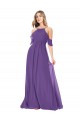 Discount Cold Shoulder Flutter Sleeves Chiffon Bridesmaid Dress