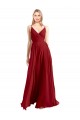 Discount A-Line Spaghetti Straps V-Neckline Chiffon Bridesmaid Dress Open Back