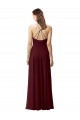 Discount Slim Long High Halter Neck Chiffon Bridesmaid Dress with High Side Slit