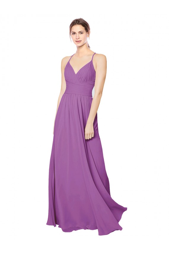 Discount Braided Straps Cross Back Sweetheart Chiffon Bridesmaid Dress