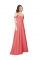 Discount Draped Off the Shoulder Straps Chiffon Bridesmaid Dress