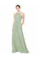 Discount High Halter Neck Keyhole Chiffon Bridesmaid Dress