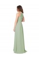 Discount High Halter Neck Keyhole Chiffon Bridesmaid Dress