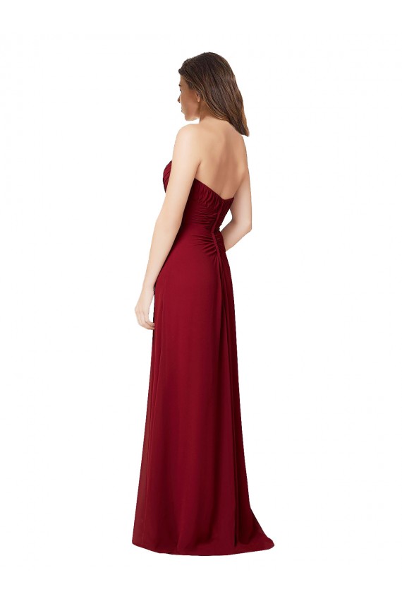 Discount Draped Sweetheart Long Grecian Inspired Chiffon Bridesmaid Dress