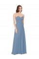 Discount Chiffon A-Line Wraparound Draping Long Bridesmaid Dress