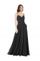 Discount Cowl Back Spaghetti Straps Long Chiffon Bridesmaid Dress 