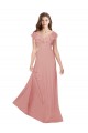 Discount Flounced V Neckline Flutter Sleeves Chiffon Bridesmaid Dress