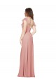 Discount Flounced V Neckline Flutter Sleeves Chiffon Bridesmaid Dress