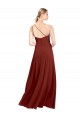 Discount Fit and Flare One Shoulder Long Chiffon Bridesmaid Dress with High Slit
