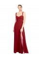 Discount Sweetheart Neckline Long Chiffon Bridesmaid Dress with Side Slit and Wide Straps