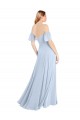 Discount Off the Shoulder Flutter Sleeves Long Chiffon Bridesmaid Dress
