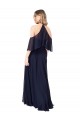 Discount Halter Neck Cold Shoulder Flutter Sleeves Bridesmaid Dress