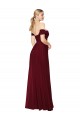 Discount Shirred Sweetheat Neckline Off the Shoulder Long Chiffon Bridesmaid Dress / Formal Prom Dress